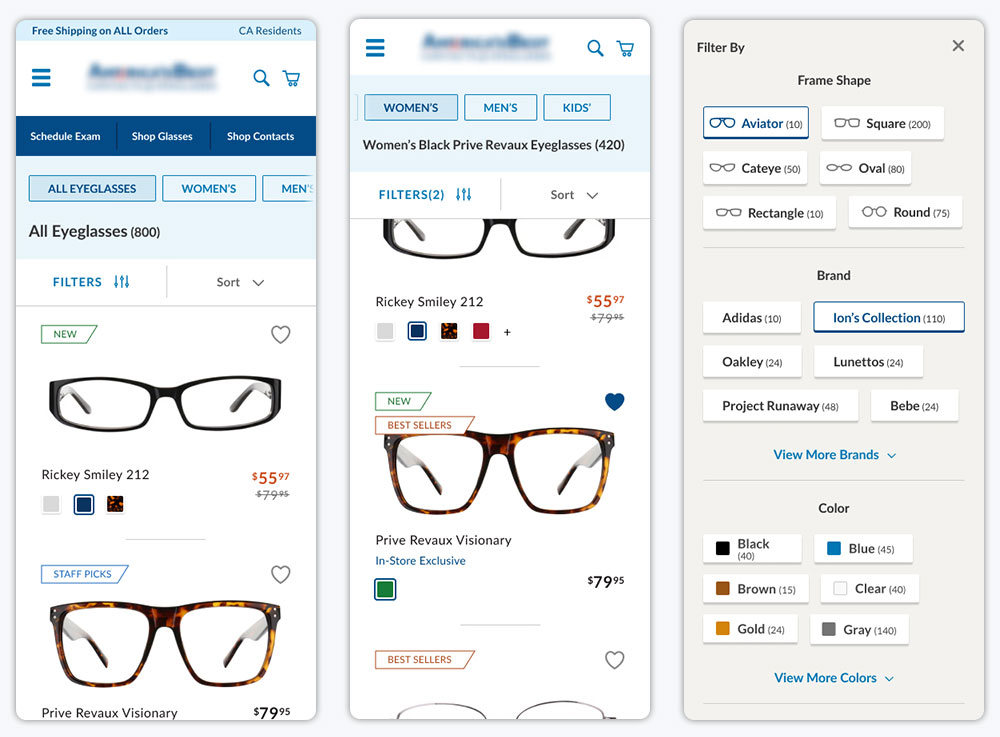 New mobile product list page design