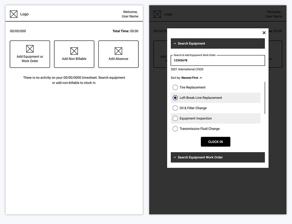 DaveyShop Wireframes